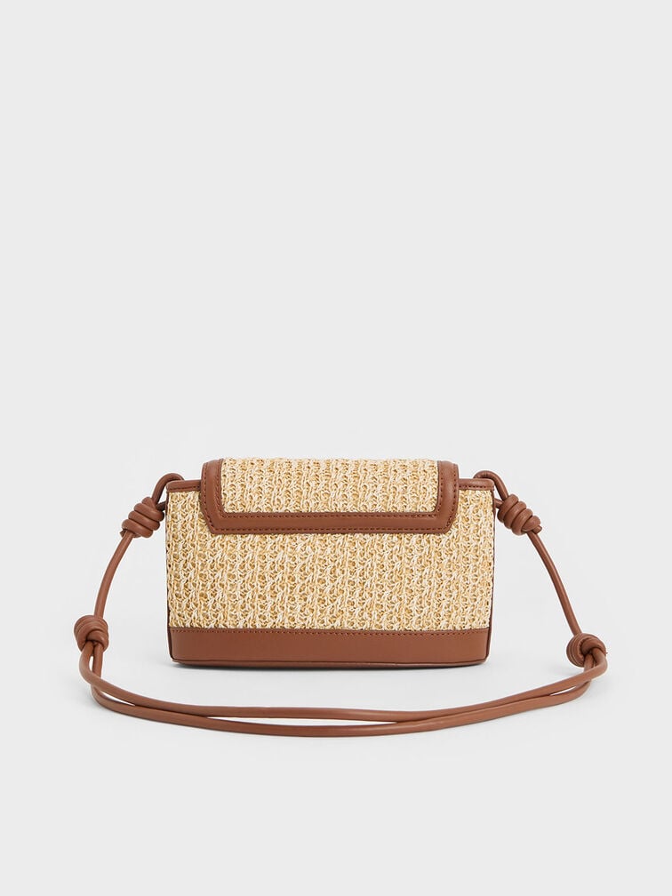 Sac Sabine en raphia avec bandoulière nouée - Multi