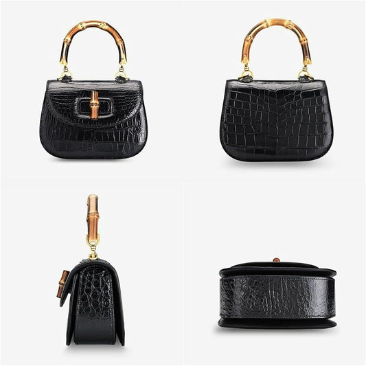SAC À MAIN GUCCI BAMBOO 1947 TAILLE MOYENNE CROCODILE