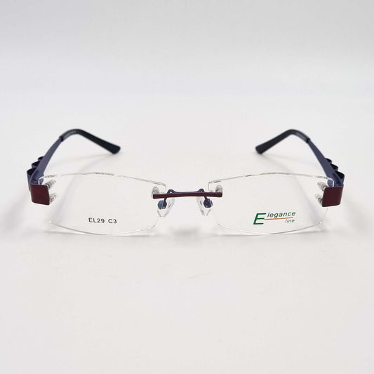 Lunettes de vue: Elegance EL29 Percé Bordeau/Bleu