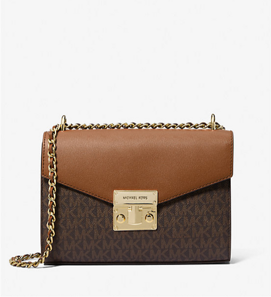 Sac Mk à bandoulière avec logo de taille moyenne