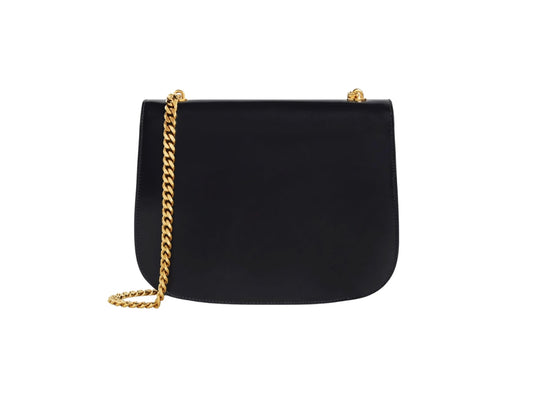 SAC EN VRAI CUIR CHAINE BESACE TRIOMPHE EN NOIR