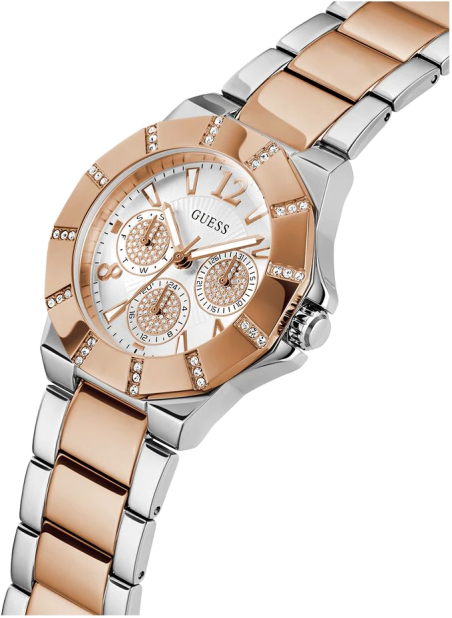 Montre Femme Guess GW0616L3 bracelet or rose et argent en acier