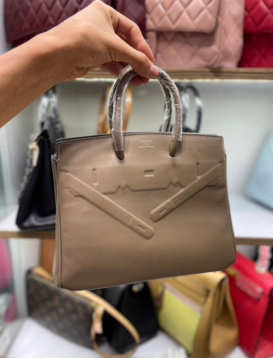 Sac à main Hermes Birkin Shadow 25 cm en cuir Swift