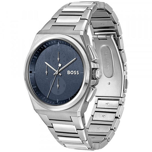 Montre Boss Sport Lux Steer Chrono en Acier Argenté