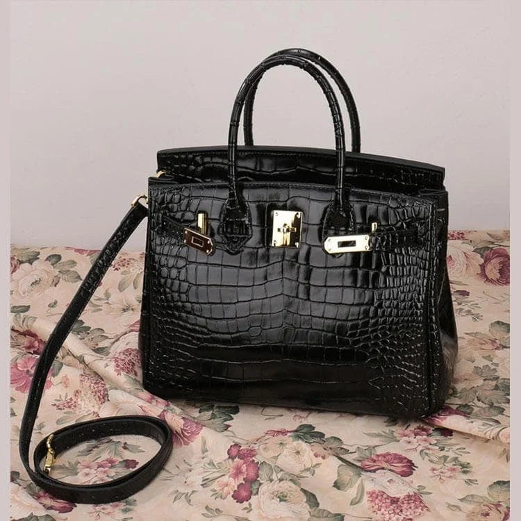 Sacs À Main À Poignée Supérieure En Cuir Véritable Imprimé Crocodile