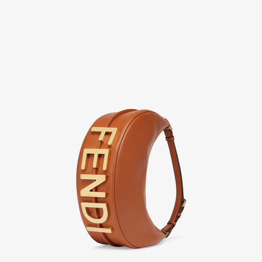 Fendigraphy Small Sac en cuir marron