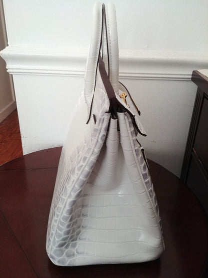 Sacs À Main À Poignée Supérieure En Cuir Véritable Imprimé Crocodile