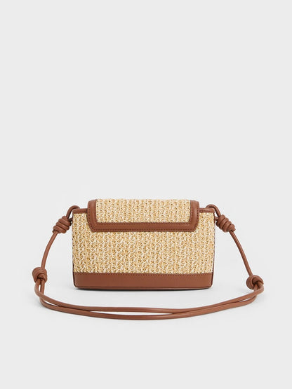 Sac Sabine en raphia avec bandoulière nouée - Multi