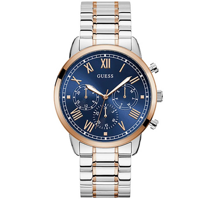 MONTRE HOMME BICOLORE CADRAN BLEU HENDRIX W1309G4