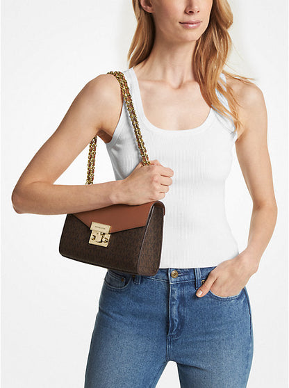 Sac Mk à bandoulière avec logo de taille moyenne