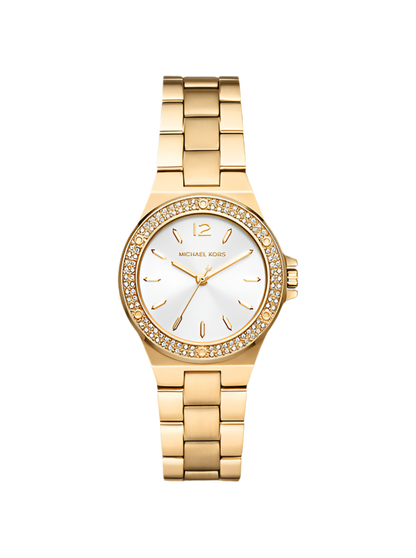 Petite montre Lennox dorée à pierres pavées MK7278