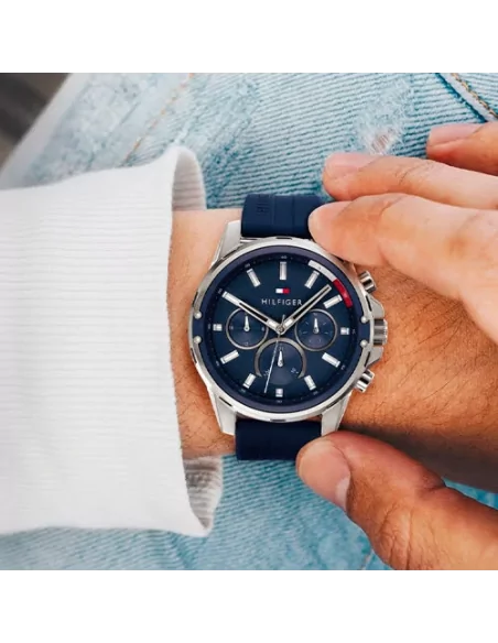 Tommy Hilfiger Men's Watch 1791791 blue silicone strap