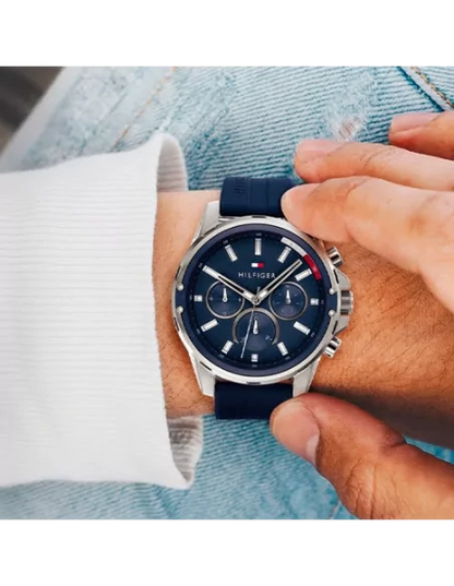 Tommy Hilfiger Men's Watch 1791791 blue silicone strap