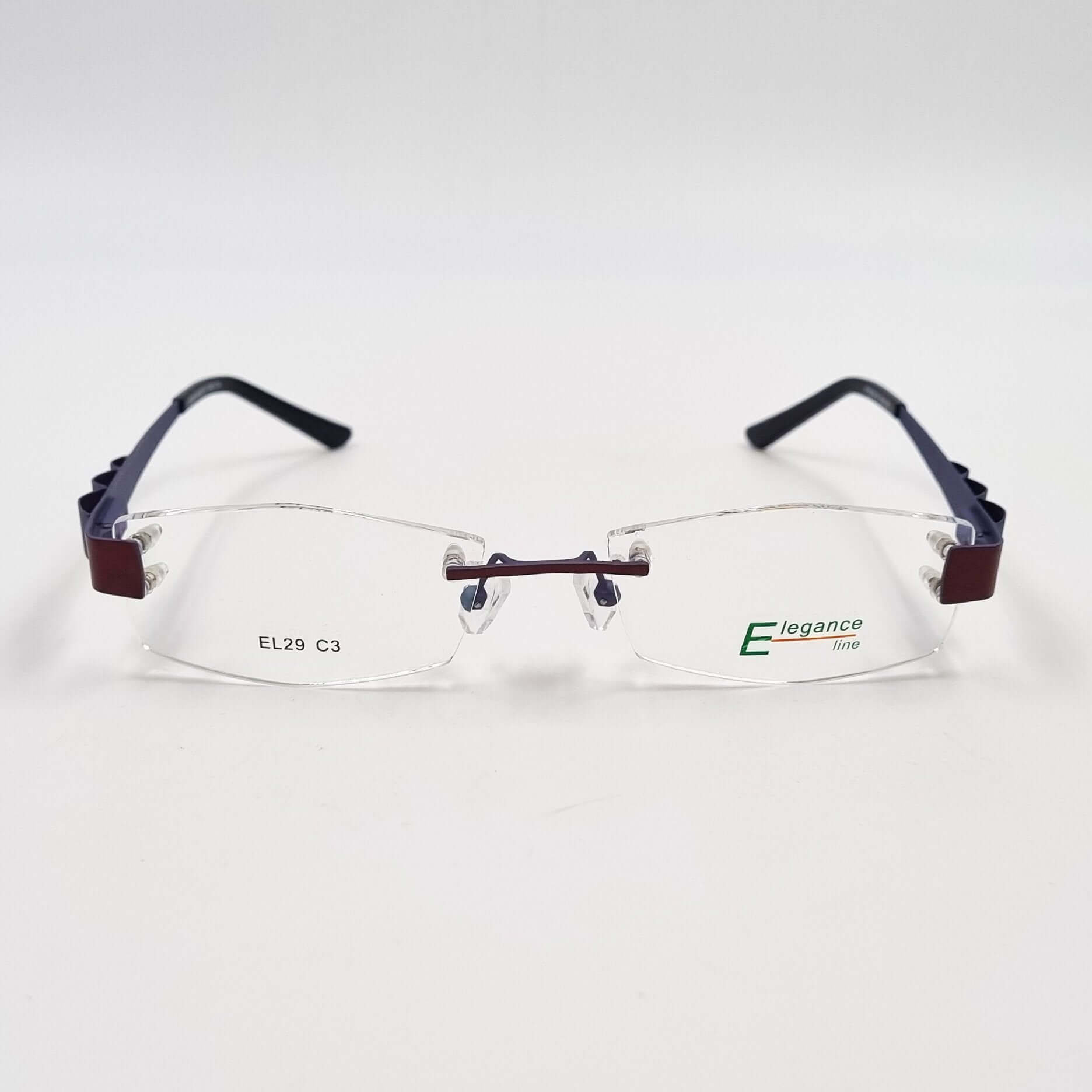 Lunettes de vue: Elegance EL29 Percé Bordeau/Bleu