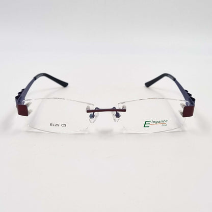 Lunettes de vue: Elegance EL29 Percé Bordeau/Bleu