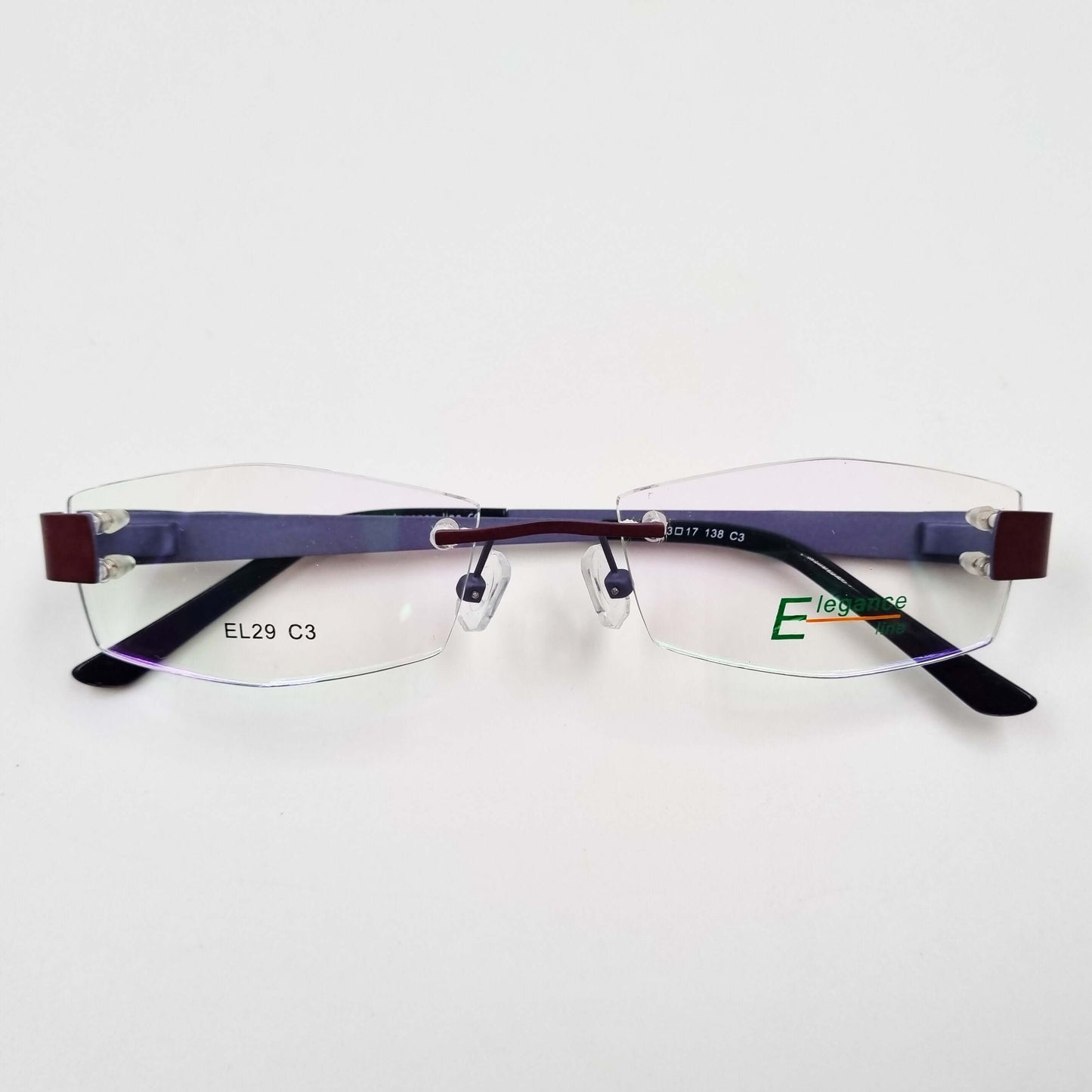 Lunettes de vue: Elegance EL29 Percé Bordeau/Bleu