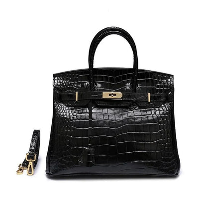 Sacs À Main À Poignée Supérieure En Cuir Véritable Imprimé Crocodile