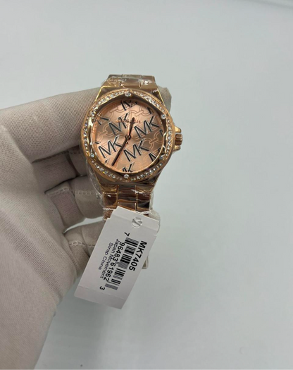 Montre Lennox de Michael Kors à trois aiguilles en acier inoxydable, doré rose