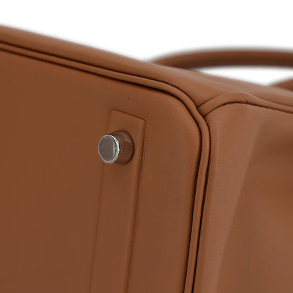 Sac à main Hermes Birkin Shadow 25 cm en cuir Swift Marron