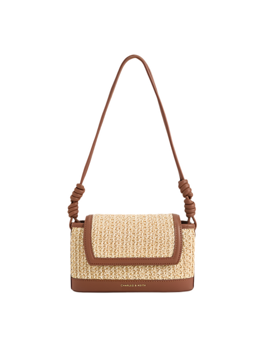Sac Sabine en raphia avec bandoulière nouée - Multi