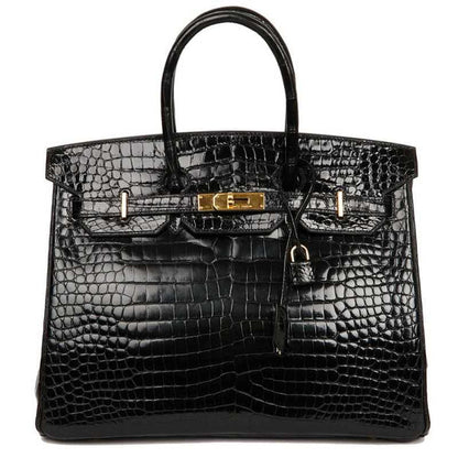 Sacs À Main À Poignée Supérieure En Cuir Véritable Imprimé Crocodile