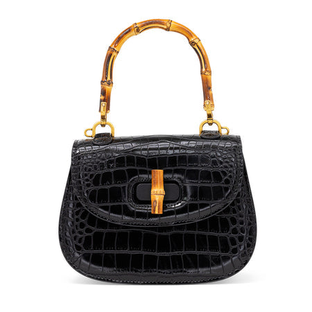 SAC À MAIN GUCCI BAMBOO 1947 TAILLE MOYENNE CROCODILE