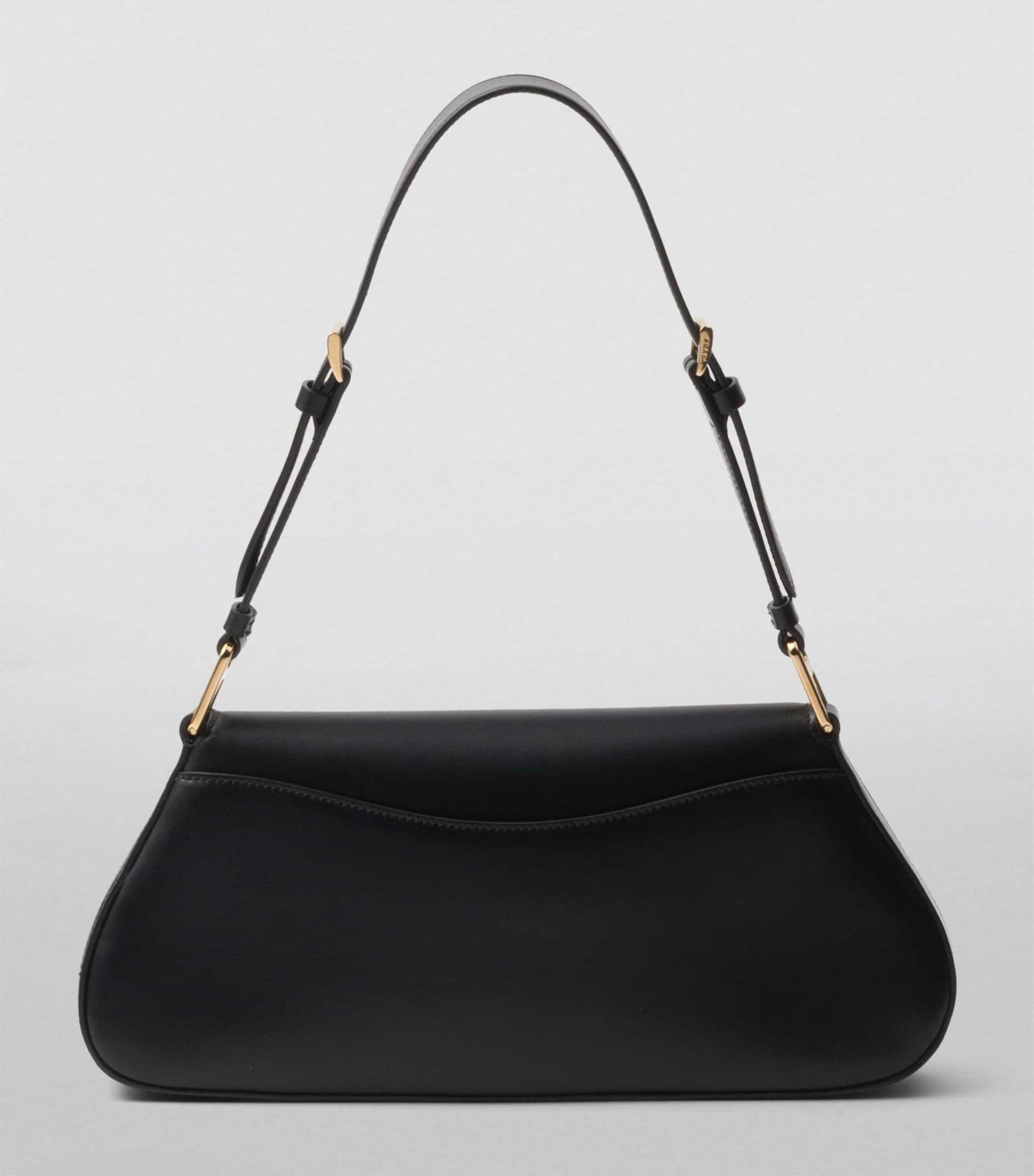Sac porté épaule en vrai cuir verni Noir