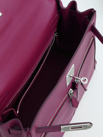 Sac À Main En Cuir Véritable Minimaliste À Double Poche Et Fermeture À Clé Pour Femmes