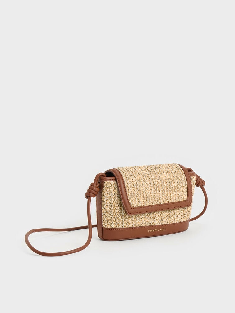 Sac Sabine en raphia avec bandoulière nouée - Multi
