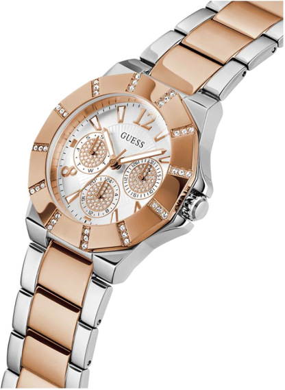 Montre Femme Guess GW0616L3 bracelet or rose et argent en acier