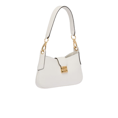 Sac à bandoulière marron en métal avec logo