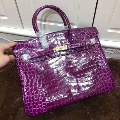 Sacs À Main À Poignée Supérieure En Cuir Véritable Imprimé Crocodile