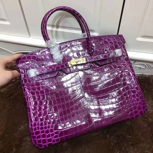 Sacs À Main À Poignée Supérieure En Cuir Véritable Imprimé Crocodile