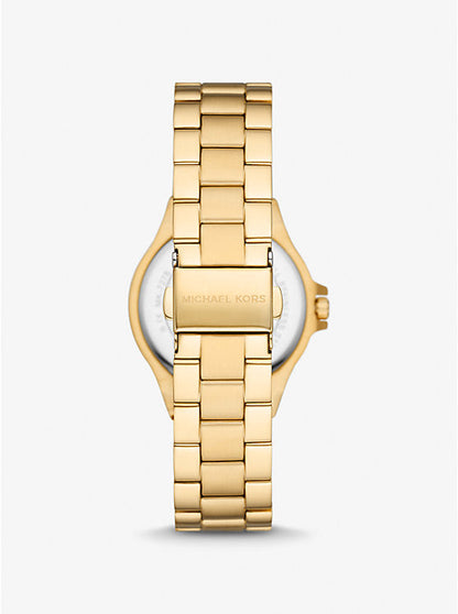 Petite montre Lennox dorée à pierres pavées MK7278