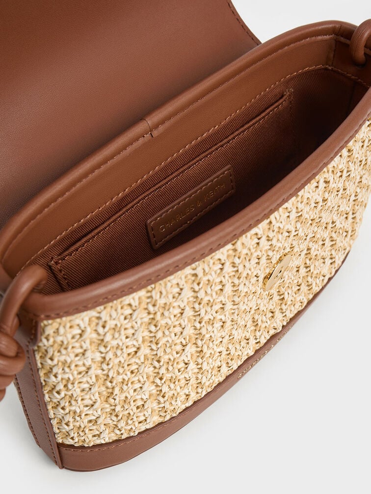 Sac Sabine en raphia avec bandoulière nouée - Multi