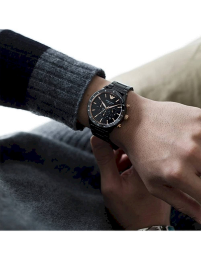 MONTRE HOMME EMPORIO ARMANI CERAMICA AR70002 CHRONOMÈTRE EN CÉRAMIQUE NOIR