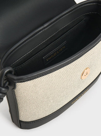 Sac en denim à lanière nouée Sabine - Noir