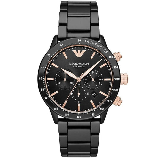 MONTRE HOMME EMPORIO ARMANI CERAMICA AR70002 CHRONOMÈTRE EN CÉRAMIQUE NOIR