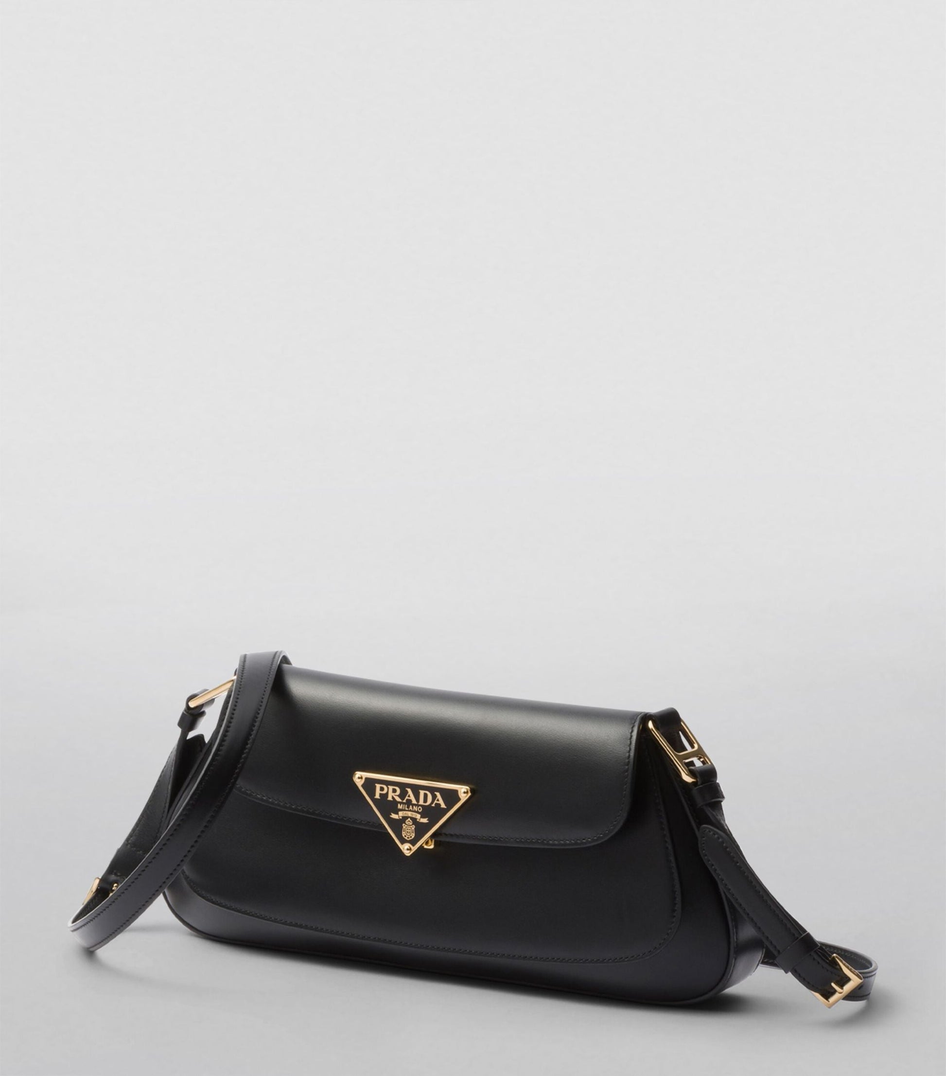 Sac porté épaule en vrai cuir verni Noir