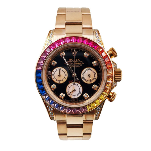 Rolex Daytona Rosegold Rainbow Diamond
